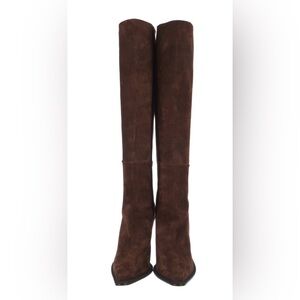 Tamara Mellon Rich Brown Suede Heeled Boots